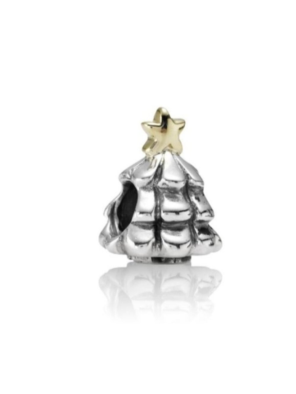 Pandora Christmas Tree Sterling Silver w/ 14kt Gold Star Charm  790365